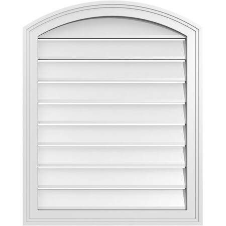 Ekena Millwork Arch Top Surface Mount PVC Gable Vent: Non-Functional, w/2"W x 1-1/2"P Brickmould Frame, 24"W x 28"H GVPAR24X2802SN